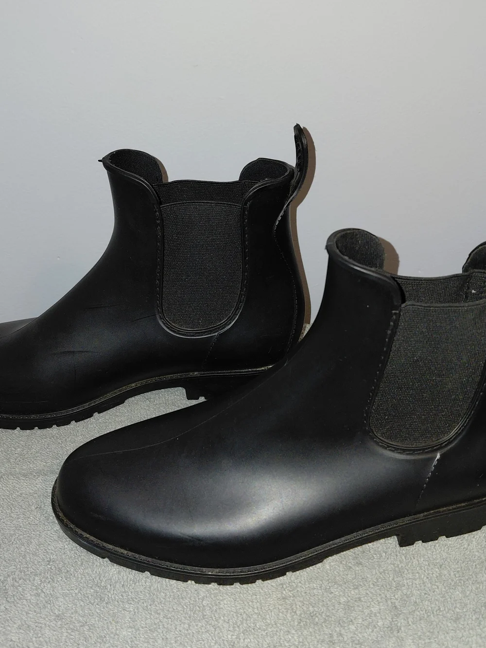 Women's Black Ankle Muck / Rain Boots - Sleek Waterproof Slip-On